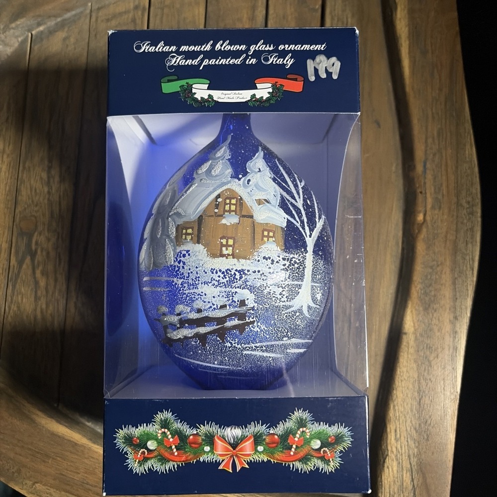Gilardoni Fausto Mouth Blown Hand Decorated 7" Bellagio Christmas Ornament Italy